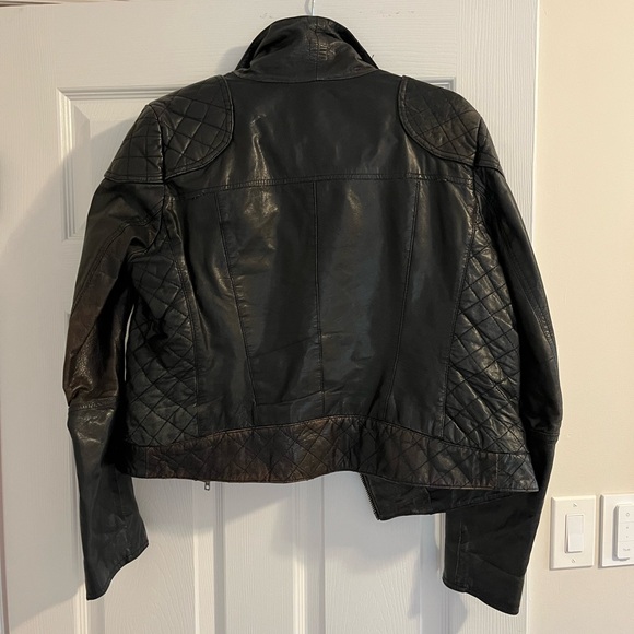 ASOS Black Leather Motorcycle Jacket - Picture 2 of 5